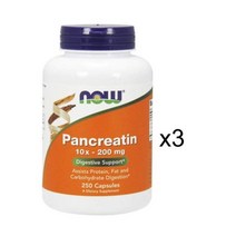 나우푸드 판크레아틴 pancreatin 200mg 250식물성캡슐 나우, 3병