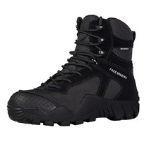FREE SOLDIER 아웃도어 남성용 방수 전술 밀리터리 부츠 스웨이드 가죽 작업 전투 사냥 290mm(11 와이드 M US 브라운)146266