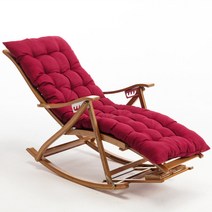 접이식 대나무 흔들의자 안락의자 1인 소파 발코니, 흔들의자 + 레드쿠션 확장형