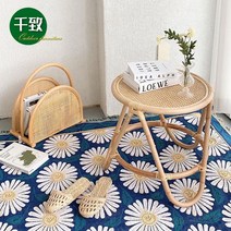 라탄 테이블 티테이블 거실 원목 디자인 베란다, 탁자 40x50