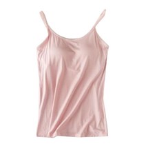 여성 조절 가능한 스파게티 스트랩 탱크 탑을위한 브래지어 컬러 패딩 카미솔 민소매 무선 조끼 blo