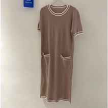 오르네트 여성 루즈핏 반팔 롱 니트 원피스