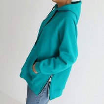 기모지퍼옆트임 후드맨투맨 박스티 루즈핏티셔츠
