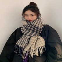 남녀공용 체크무늬 양면칼라 빅사이즈 겨울 머플러