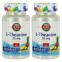 Kal L-테아닌 25mg 파인애플 맛 마이크로 타블렛, 120개입, 2개