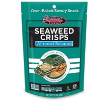 Seapoint Farms 해초 크리스프 아몬드 참깨 완전 채식 글루텐 프리 및 비 GMO 한 스낵 12 oz 가방 12개들이 팩