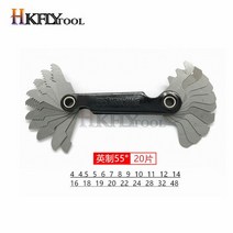 테이퍼게이지 볼트 피치 각도 마킹 틈새 임페 스테인레스 스레드 게이지 20 개/대 55 도 나사 피치 448 블, 01 1PC 55 Degree
