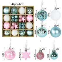 44 개/상자 빨간 크리스마스 공 장식 세트 트리 페인트 매달려 펜던트 홈 2023 Navidad 신년 선물, 06 B06