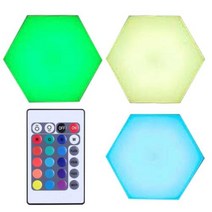 양자측정기 양자분석측정기 RGB LED 양자 램프 육각 조명 터치 센서 야간 DIY 실내 벽 게임 침실 장식 분위기, 1 controller 3 Lamp+16색상s