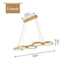 통원목 식탁 6인용 4인 세라믹상판 확장형식탁 단단한 나무 식탁 펜던트 조명 식당 주방 섬 천장 걸이식 램, 02 5HEADS_01 차가운 흰색
