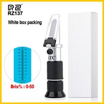 rz 굴절계 brix 측정 범위 050 과일 주스 우유 차 설탕 측정기 atc 휴대용 농도 당류계 테스트, rz137-화이트