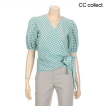 씨씨콜렉트 랩스타일 체크 블라우스 E203PSC121 GN