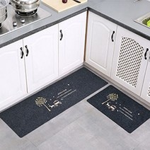 주방발매트 1+1 러그패드 욕실매트 싱크대매트 화장실발판, 에펠탑차콜(40*120+40*60)