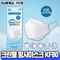 크린웰 KF80 황사마스크 미세먼지마스크 대형 1매