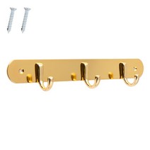 벽옷걸이 벽면 후크 판옷걸이 모음 피스고정형, 골드 3구