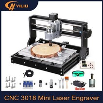 우드 버닝기 우드버닝 인두기 cnc 3018 pro 조각 기계 3 축 cnc 나무 라우터 grbl 제어 pvc pcb 밀링 머신 diy 미니 조각기, 10w 레이저, 통제하지 않는