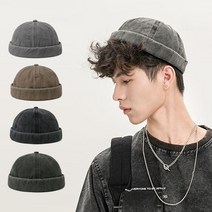 스타일모아 워싱데님 아메카지 와치캡 캐주얼 빈티지룩 숏비니