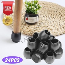 24 pcs 실리콘 의자 다리 보호대 펠트 가구 다리 패드 커버가 흠집으로부터 단단한 나무 타일 바닥을 보호하기위한 커버 amp 소음, 검은색
