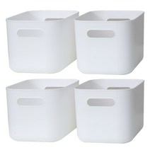 GAKYU 라운드 리빙박스 S, 화이트, 4개