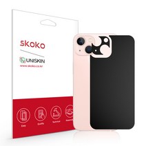 스코코 아이폰13 6.1인치 유니스킨 후면 외부보호필름, 아이폰 13 후면, 카본패턴_블랙