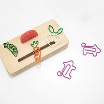 예쁜 디자인 종이 페이퍼 클립 - 당근 무우 완두콩 돼지, 4종세트