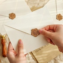 청첩장 편지 봉투 결혼 답례품 실링왁스 인장 스티커, 레드로즈