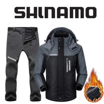 SHLNAMO 자켓 바지 여름낚시복 우의 내피 고어텍스 두껍고 따뜻한 플리스 낚시 의류 남자용 플러스 사이즈 반사 등산 의류 겨울 107029, 2XL, 블랙 3