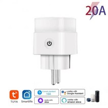 스마트플러그 원격스위치 전기세이버 aubess 16a20a wifi eu 소켓 전원, 와이파이 플러그 20a 1pc, 100-240v, 유럽 ​​연합