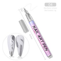방수 네일 아트 그래피티 펜 추상 라인 꽃 스케치 그리기 도구 페인팅 DIY 액세서리 1 PC, 31 Silver-0.5mm