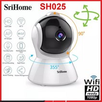 최신 베이비모니터 아기 가정 홈CCTV 반려동물 실시간 모션감지 srihome sh025 ai 바디 자동 추적 ip 카메라 미니 1080p wifi cctv 카메라 2.0mp, 2mp 캠 32g 카드 추가, 우리 플러그, 3.6mm