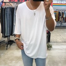 디퍼 오버핏 유넥 반팔 티셔츠