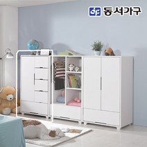 동서가구 네오 프랑 아이방 원룸 낮은 서랍형 미니 수납 옷장 NEO708, 편백화이트