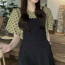 블라우스 경량 퍼프소매 밴딩 스커트 코디 심플 하객 가을 여성 면접