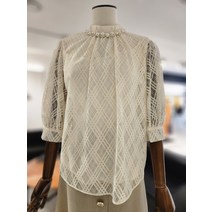 [모조에스핀] 진주배색 리본 블라우스 (J223MSC005)