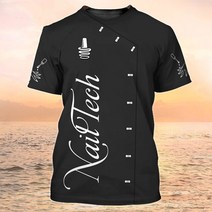 안전 노가다 직업 여성용 티셔츠 프린트 캐주얼 반팔 티 레귤러 네일 전문 유니폼 블라우스 여름 뷰티 작업, 04 B9 ZMZJK-7_04 M