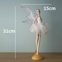 도자기인형 엔틱인형 트레이 발레 댄싱 엘프 천사 크리에이티브 윙 소녀 데스크탑 베란다 장식 수지 수공예, 05 Side face