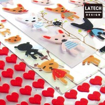 펠트스티커/입체스티커/데코스티커/다이어리스티커/꾸미기스티커/장식스티커, 842-4 두근두근하트4
