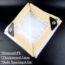 보온 천막 가제보 옥상 투명 타포린 정원 온실 다육 식물 방수 필름 0.1mm 전망대 발코니 마당 가구 캐노피, 5mx5m, Beige Edge