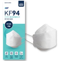 INT KF94 마스크 50매 끈조절 국산원단 개별포장 국산마스크, 중형 화이트 50매