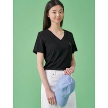[Green BP] 면 모달 V넥 반소매 티셔츠 블랙 (BF3142N025)