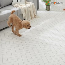 1+1 휴팡 15T PVC롤매트 셀프시공 강아지매트 미끄럼방지 슬개골보호 애견매트 140cm * 5m, 헤링본화이트
