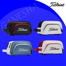 타이틀리스트 엘리트 골프파우치 투지퍼 방수 파우치 볼주머니 손가방, 블랙/블랙/레드