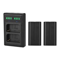 Andoer 소니 카메라용 LCD 디스플레이 충전기+2200mAh 배터리 2개(소니 NP-F550 / NP-FM50 / NP-FM500H), D10663