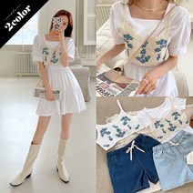 코코블랑 베리 뜨개플라워뷔스티에