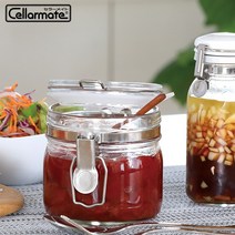 셀러메이트 카페 담금주 매실청 과일청 고추장 진공 밀폐 잼 쨈 수제청 커피 유리 용기 병 0.5L, 1개