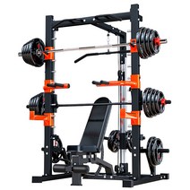 가정용 벤치프레스 홈짐 인클라인 세트 헬스 각도조절, 스쿼트 랙 + 60kg 페인팅 바벨