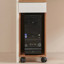 바퀴형 이동식 컴퓨터 본체 서랍 수납장 다이 297x470x670mm, 본상품선택, 블랙