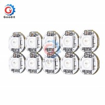 10 개몫 dc 5v 3mm x 10mm ws2812b smd rgb led 미니 pcb 보드 5050 칩 내장 ic-ws2812 품질의 풀 컬러 소프트 조명, 10개 ws2812b