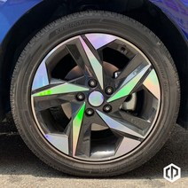 아반떼 CN7 AD 더뉴 스포츠 15인치 16인치 17인치 18인치 N라인 튜익스 휠스티커 홀로그램 스티커 휠마스크, 아반떼 CN7 / 17인치