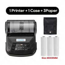 라벨기 네임스티커 라벨프리터 미니라벨기 무선 새 버전 80mm 블루투스 4.0 안드로이드 pos 영수증 열전 사 프린터 빌 머신 숍 프린터 슈퍼마켓 레스토랑, 미국 플러그, 블랙 3롤 추가